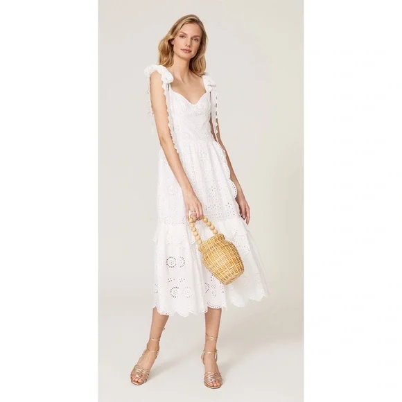 Alexis Dresses | Alexis Antonella Lace White Eyelet Midi Dress | Color: White | Size: 2 | Stylemefrench's Closet